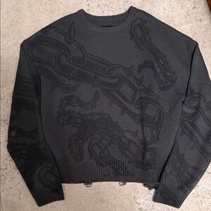 Knit Sweater with Chain Design